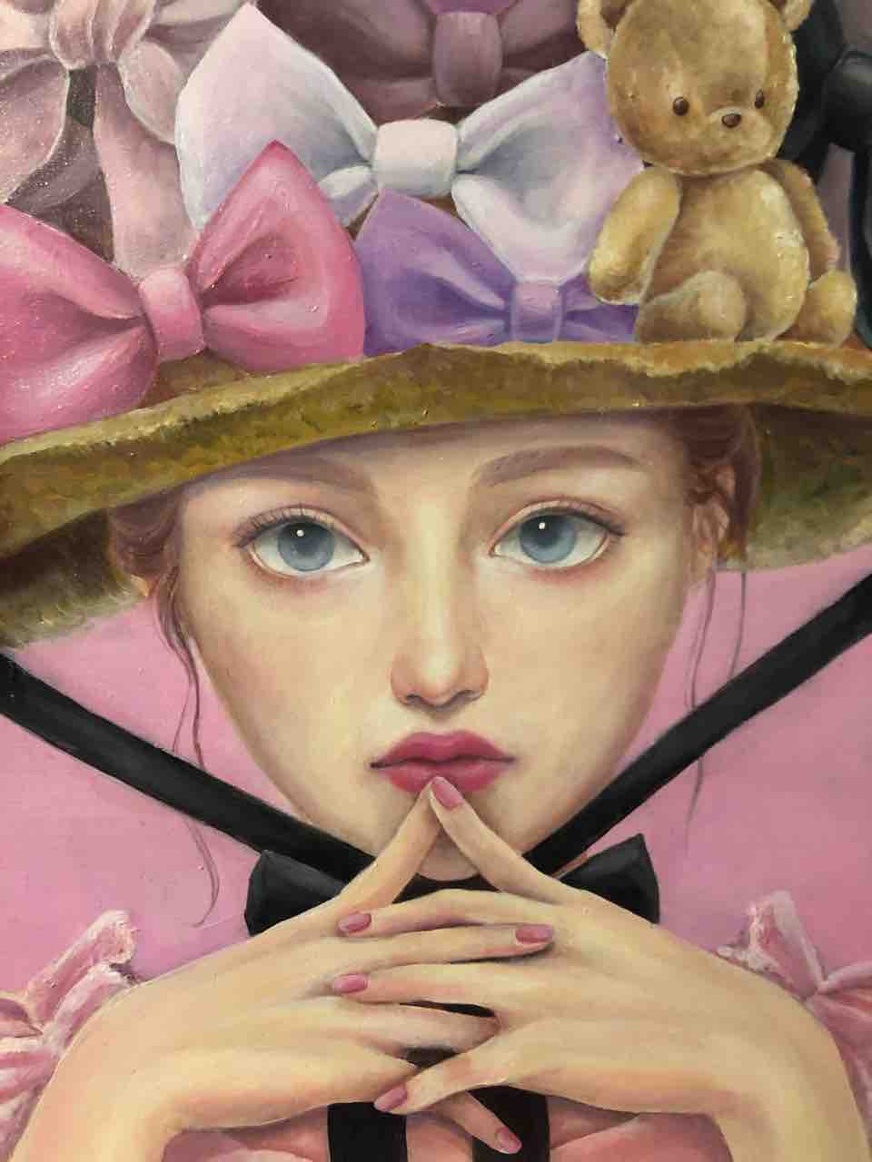 リボンとぬいぐるみの帽子 油絵の過程 イラストレーターharuchartのブログ Powered By ライブドアブログ