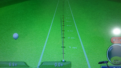 パッティング弾道軌跡画面