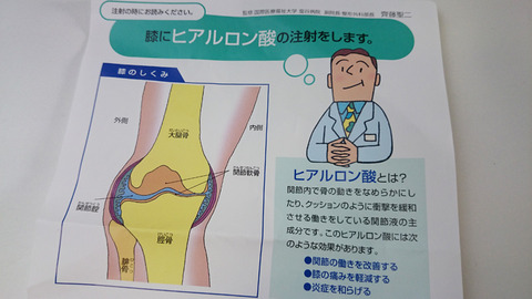 膝にヒアルロン酸注射