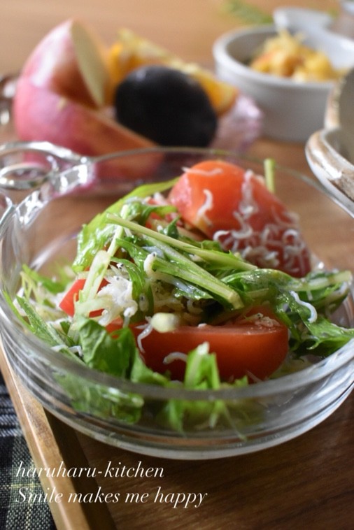 レシピ あと一品に 水菜とトマトのしらすサラダ 簡単 副菜 テレビ電話 はるはるの子供アスリート栄養満点ごはん Powered By ライブドアブログ