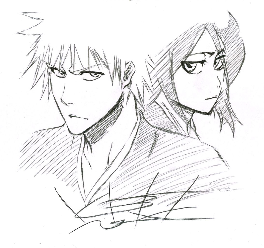 ジャンBANGの久保帯人先生のサイン色紙を模写してみた（一発描き