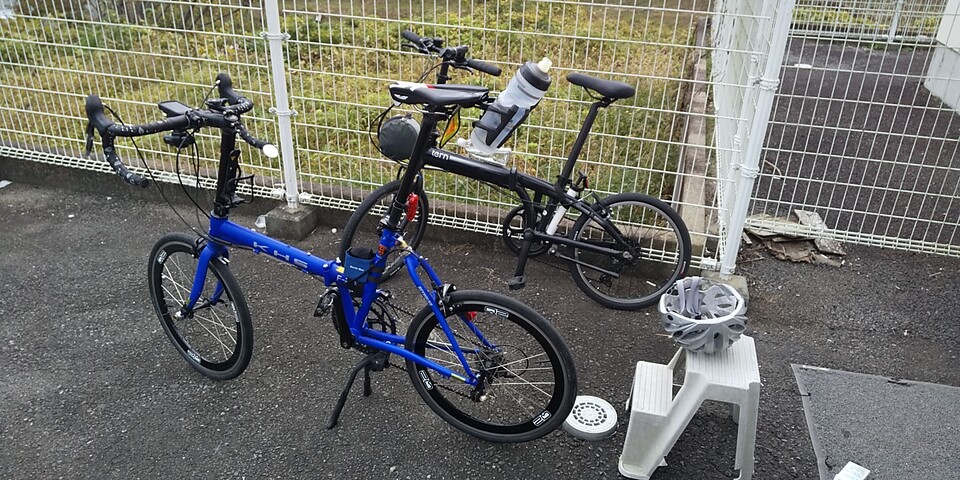Tern Link A7]タイヤ、BB、ブレーキシュー交換、山田ひまわり園 : ねる