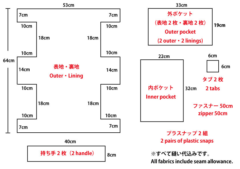 無料型紙 あおりポケット付きのボストンバッグの作り方 ハンドメイドどっとこむ 無料ﾚｼﾋﾟ紹介 ｵﾘｼﾞﾅﾙﾊﾝﾄﾞﾒｲﾄﾞ雑貨制作 販売