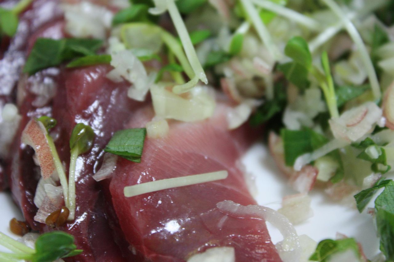 戻りガツオ 鯵ナメロウ 和風香草と合わせ素材で勝負 Harumao Papaのblog