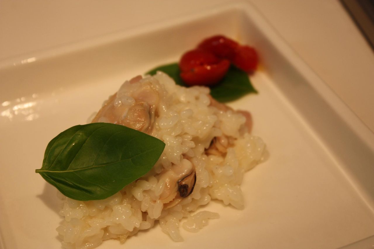 ハマグリのリゾット カワハギ昆布〆肝刺添とアジのナメロウ Harumao Papaのblog