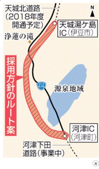 「天城越え」に高速道路　浄蓮の滝にインター設置　伊豆縦貫道のルート固まる