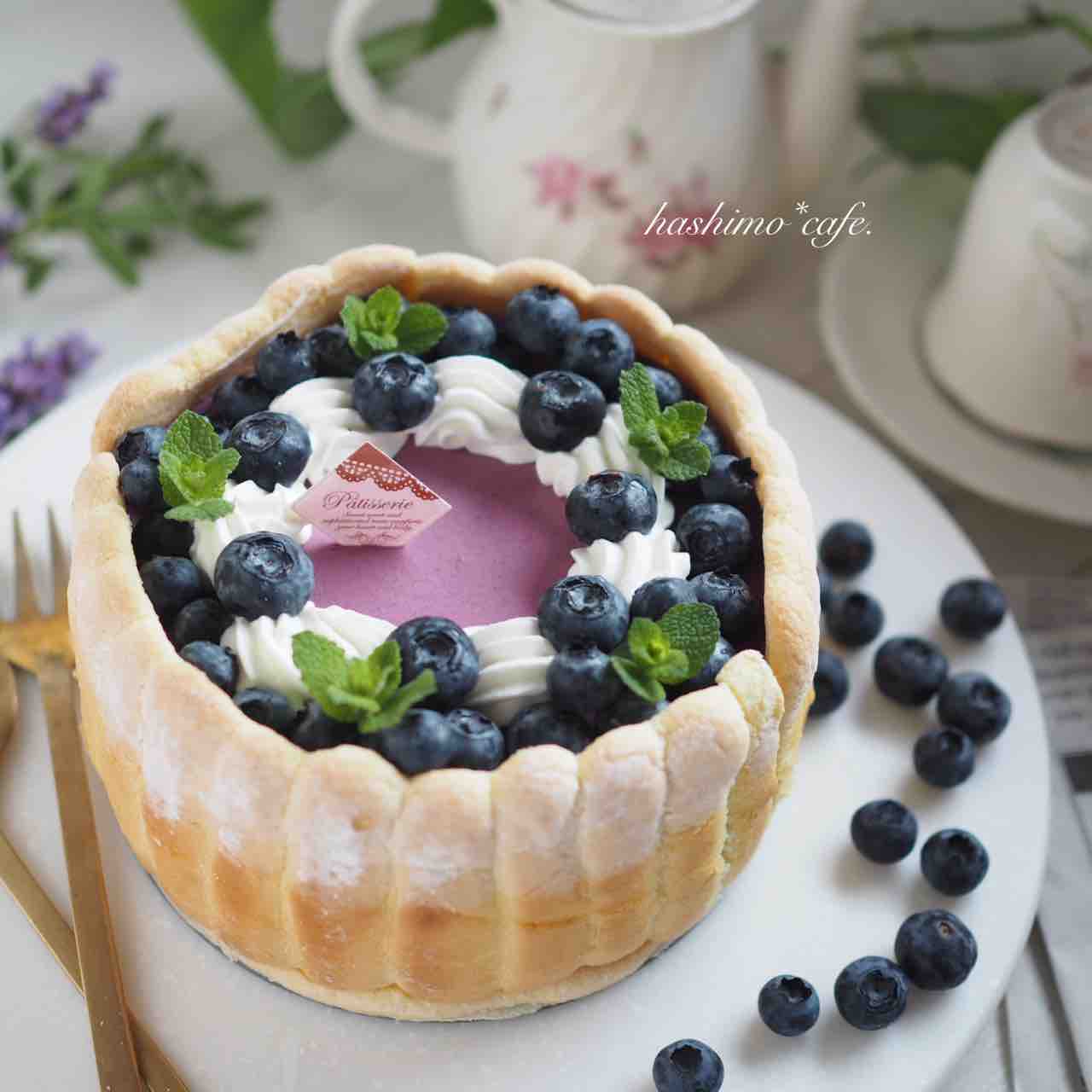 グラデーションブルーベリームースケーキの話 美味しいものを素敵に Hashimo