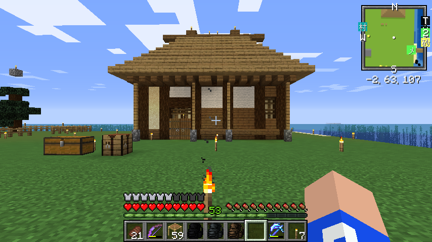 孤島でgo 和風の民家作ったった はせピンのマイクラ日記