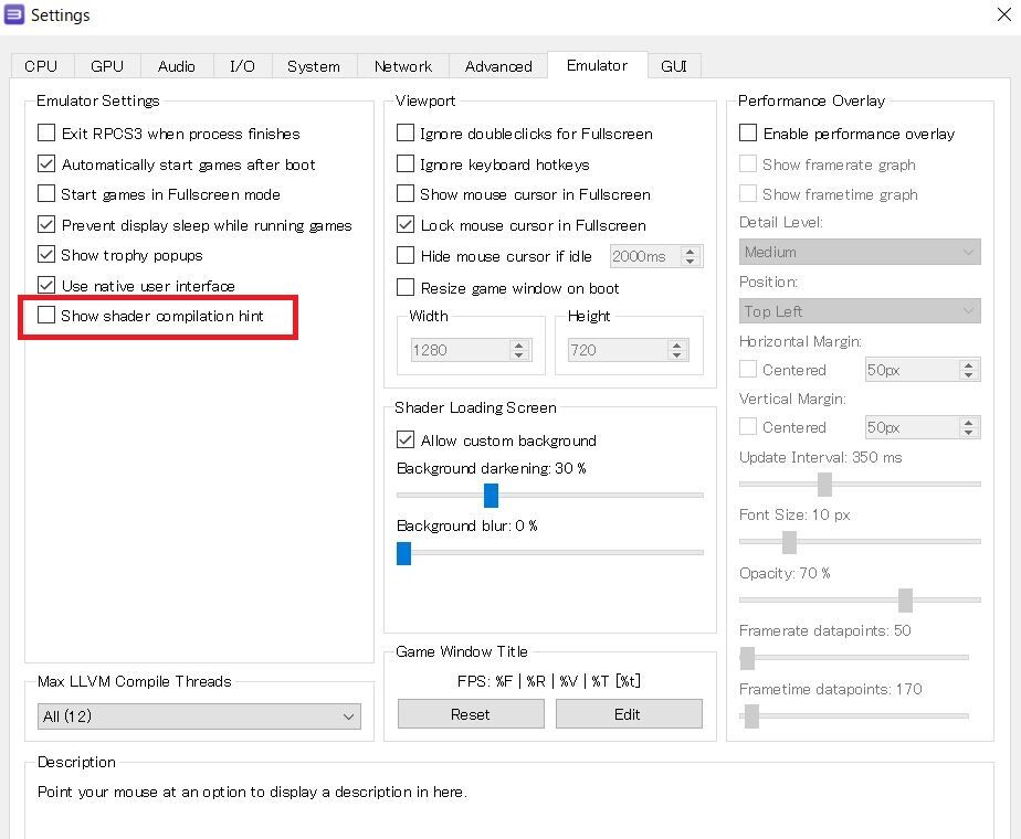 KEIのパーフェクトかすたむ教室 : rpcs3 画面左下の「Compiling Shaders」を非表示にする方法