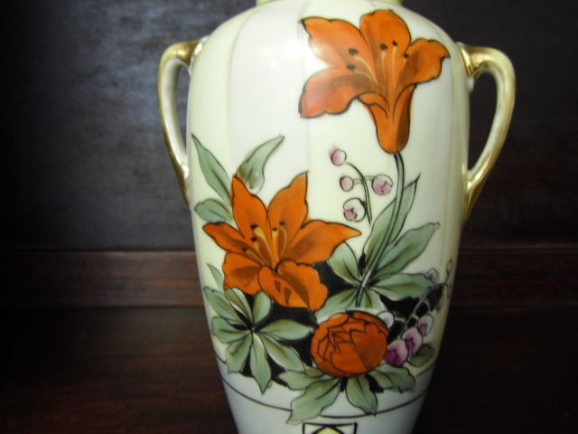 ギャラリー蓮華 blog:オールドノリタケ 花瓶大小2個揃い 1911年製 米国帰り