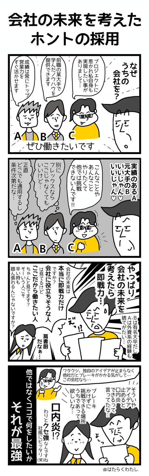 会社の未来を考えたホントの採用