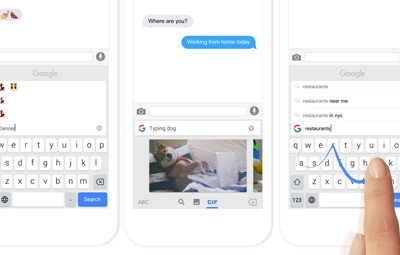 iOS 用 Gboard がキーボード アプリに Google マップ、YouTube、Doodling の「インク」タブを導入