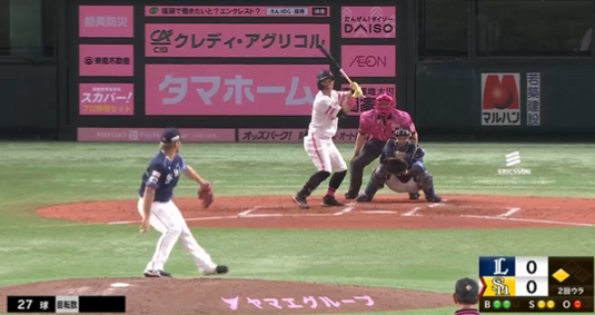 近藤健介の三塁打から中村晃のタイムリーで先制！！