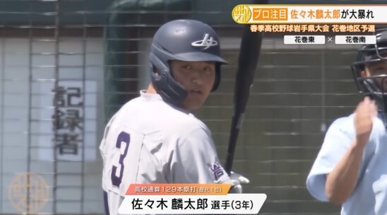 佐々木麟太郎、高卒即メジャー挑戦の可能性