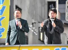 ホリエモン 新橋街宣で毒舌全開「立民は自民の２軍以下」「吉村府知事はコロナ対策でうーん」