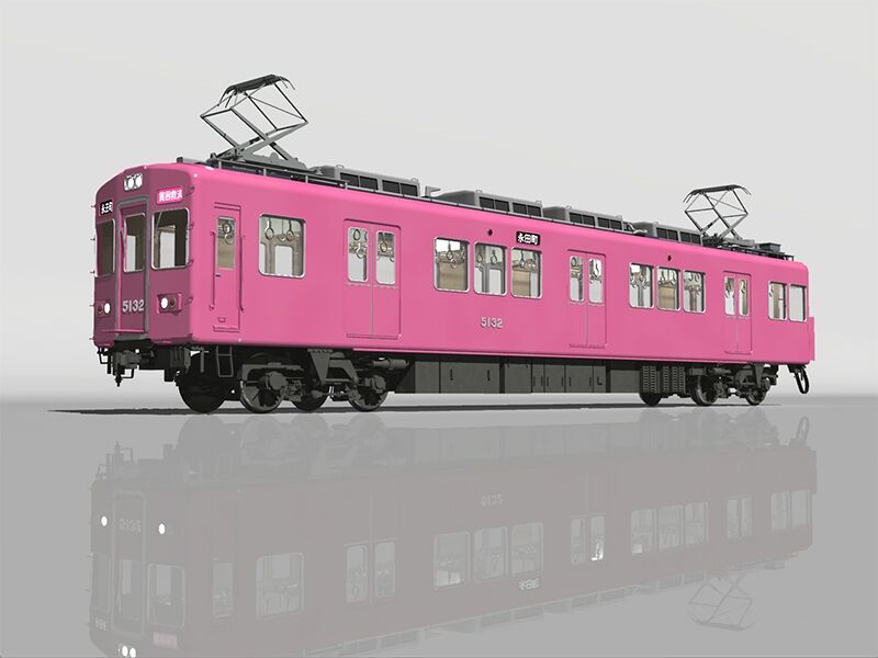 電車イラスト 桜色に染まった阪急電車 鉄分ばり３ 電車の3dcg部 旧 癒しの鉄道模型