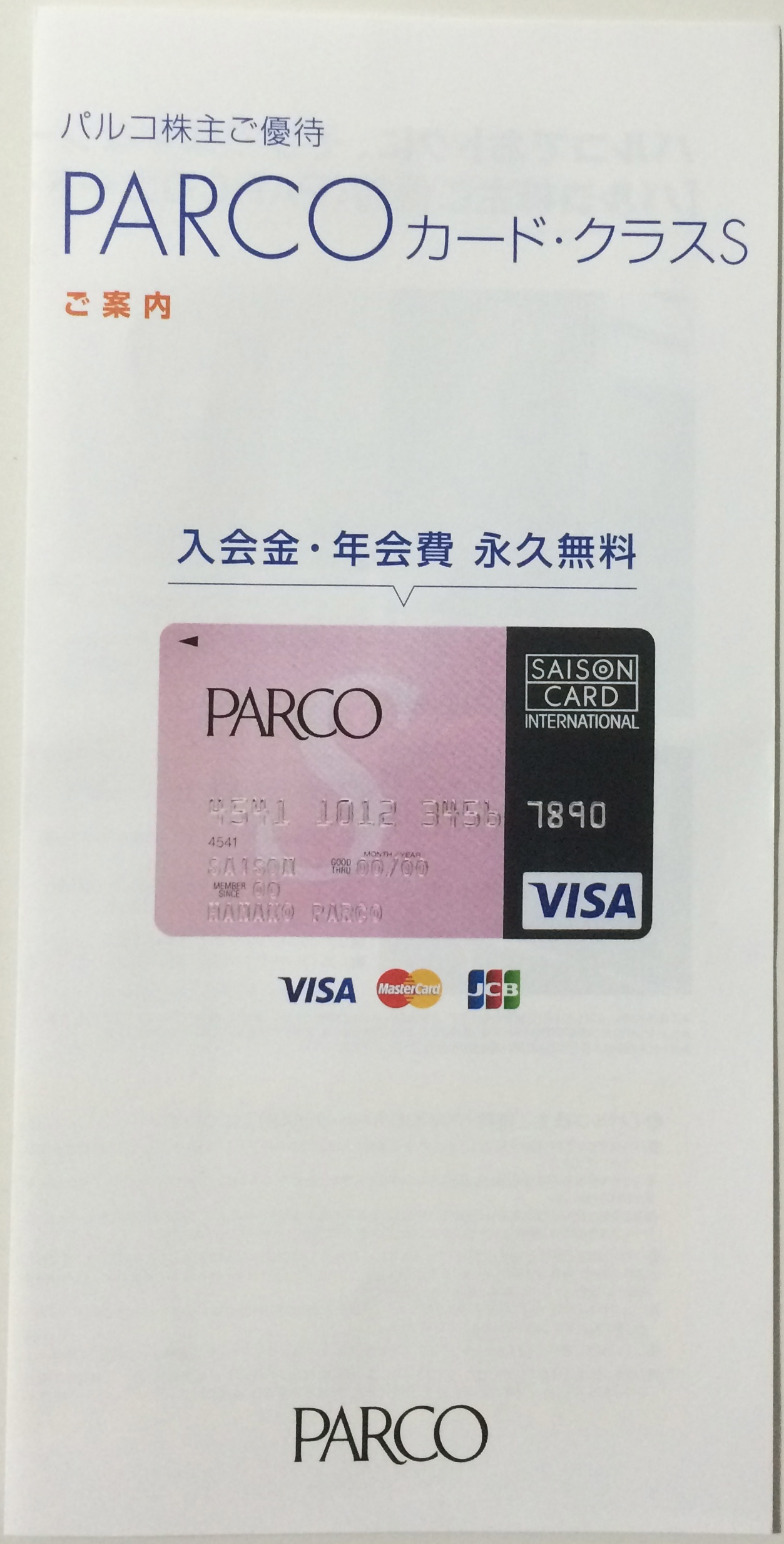 株主優待 パルコカード クラスs申込書到着 金曜日の戯言