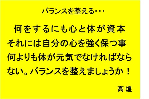 バランス・・・２０．９．１４