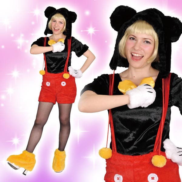 女性用 ショートパンツがかわいいもこもこミッキーコスプレ衣装 ディズニーハロウィンイベントに 公式仮装衣装カタログ