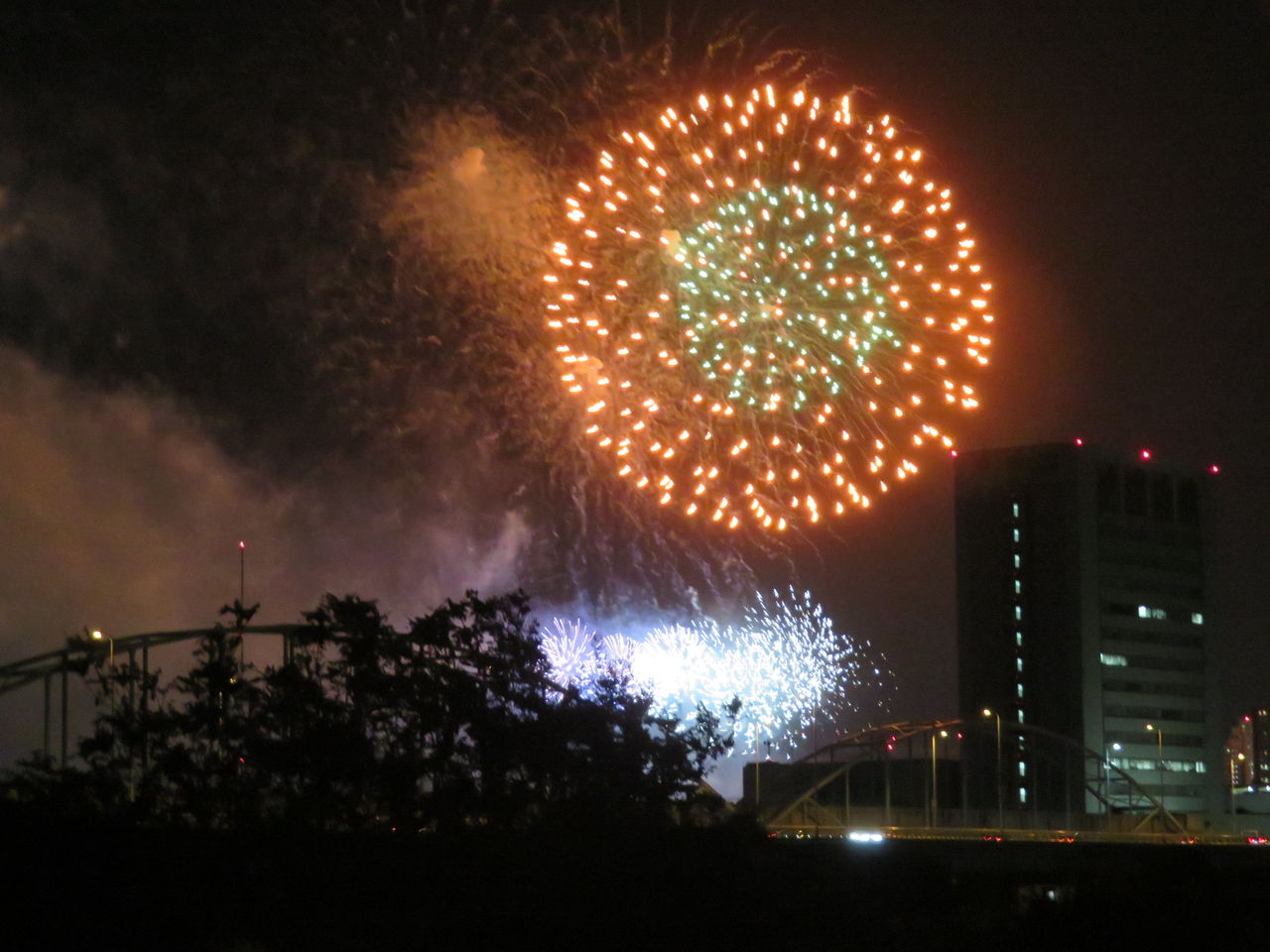 多摩川大橋付近の大田区花火大会18年8月15日 暮らしのノートito