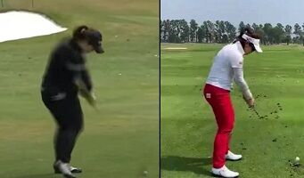 Moriya Jutanugarn　右打ちと左打ち比較