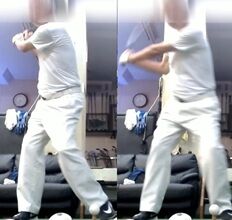 〇廻り方の違い 切り返し後の右肩に注目 - frame at 0m3s
