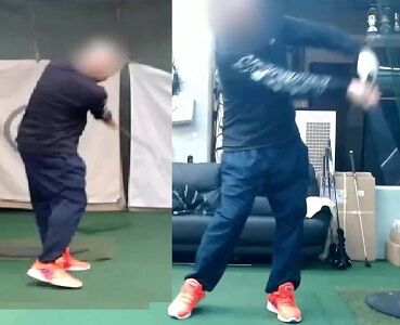 (両手離し(スプリットハンド)ドリル 素振り〜ショット〜通常握り - frame at 0m
