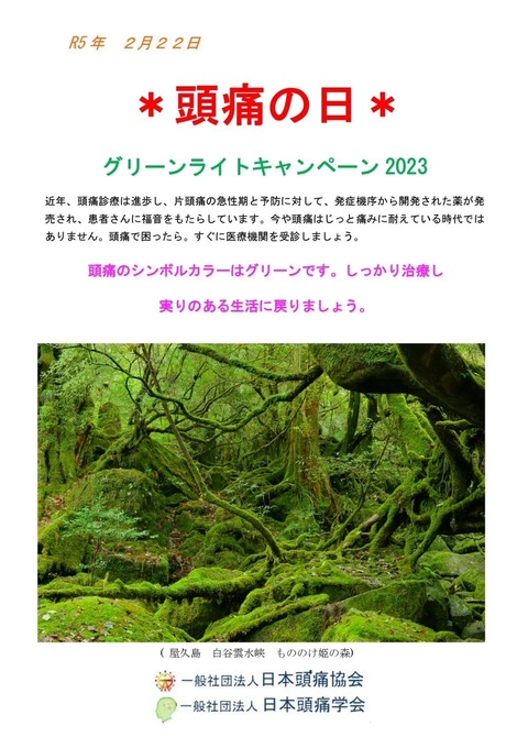 令和5年頭痛の日