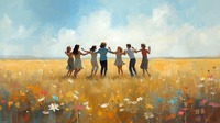 輪になって踊る