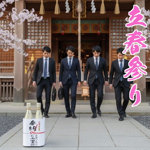 立春参りの清酒を持参