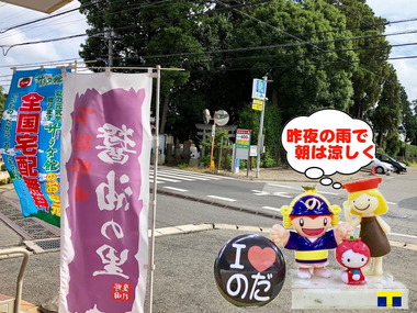 昨夜の雨で涼しい野田市