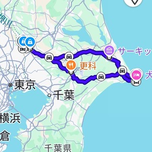 今日一日のルート図|神栖市・銚子市犬吠埼の旅260km