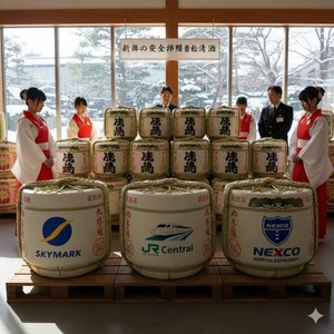 大きな企業様から奉献酒や奉納酒の依頼を受けてのAI画像