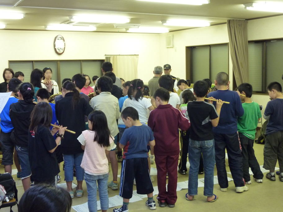 野田市の津久舞・子供たち参加での練習風景