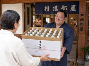 相撲部屋に陣中見舞や差入れの水ペット