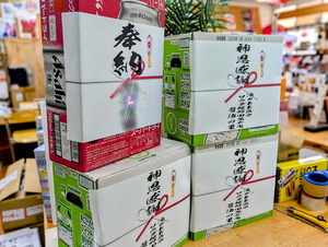 お正月の神社へ奉納準備