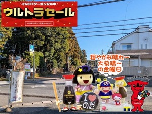 野田市ゆるキャラたちが、今朝の大快晴を報告