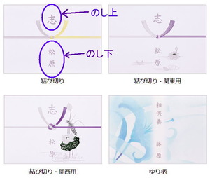 弔事・仏事のご対応：各種選べる熨斗のデザイン