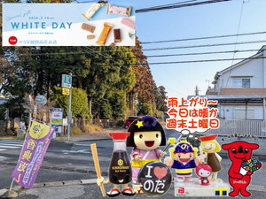 雨上がりの野田市と野田ゆるキャラ