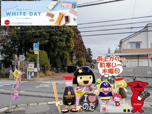 雨上がりが寒い朝と野田ゆるキャラ