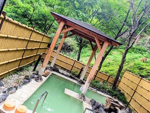 板屋の露天風呂・鹿もいるし