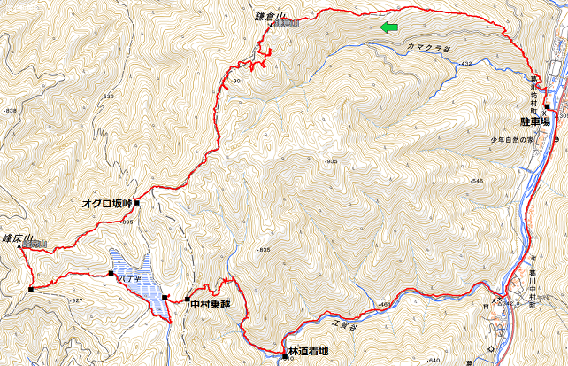 518 鎌倉山~峰床山~八丁平