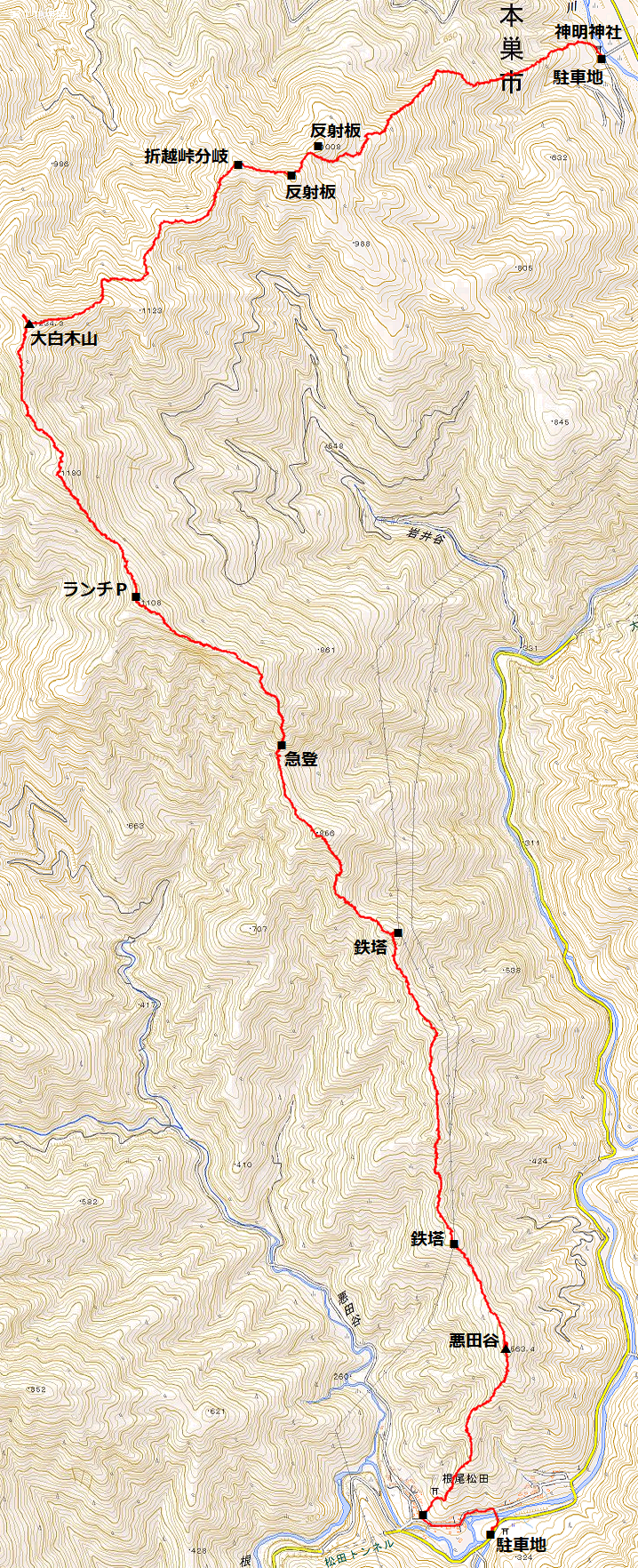 517 大白木山 八王子神社～神明神社