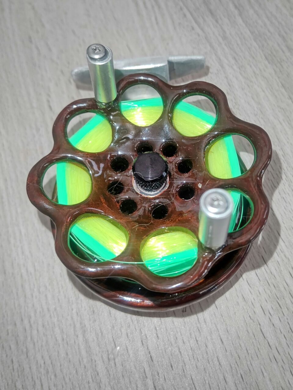 木製リール　自作(落とし込み) 花梨の瘤　aoriikaさん注文品 木製リール 自作(落とし込み) 花梨の瘤 aoriikaさん注文品 木製リール