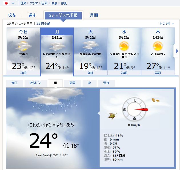 ズバリ ５月２１日 金環日食当日の天気予報 5 20 7時更新 大和オヤジのサイクリング紀行