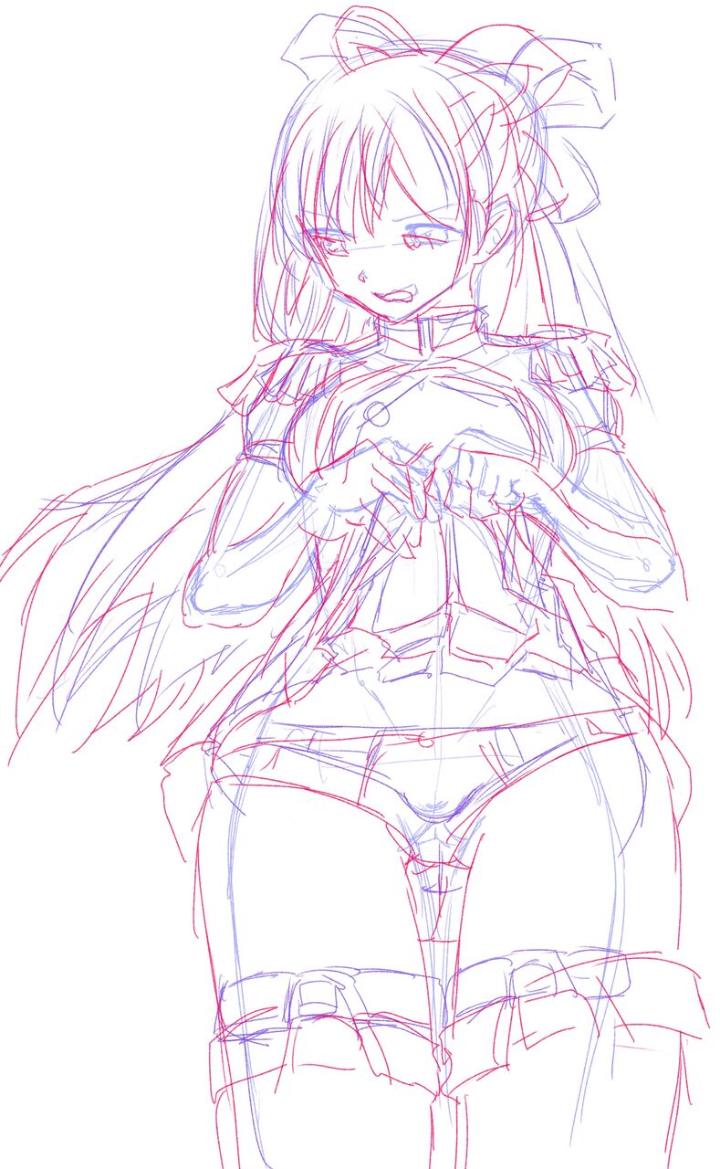 イラスト練習 2021/9/20 -模写：魔都精兵のスレイブ より（435枚目）- : ウサコッツ パパのお絵描き修行