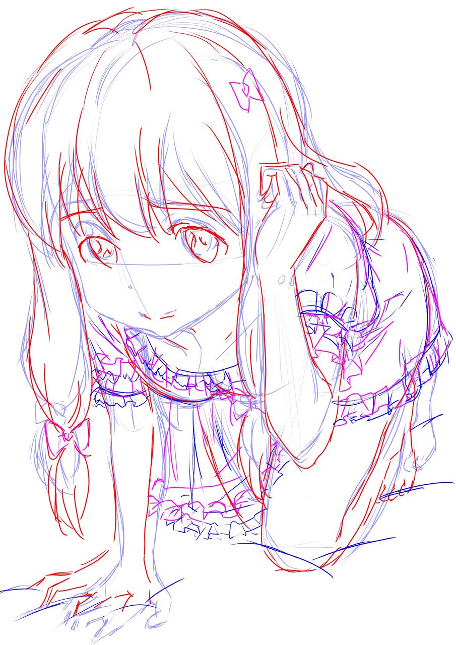 イラスト練習 21 2 25 2 模写 エロマンガ先生 アニメ イラスト集より ウサコッツ パパのお絵描き修行