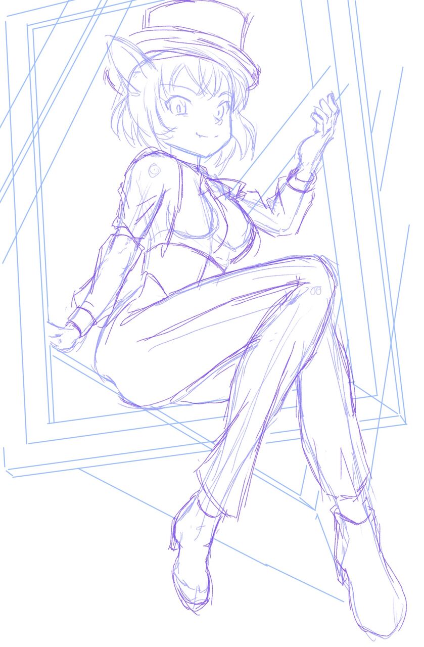 イラスト練習 21 8 27 3 模写 Frame Lack画集 超速作画術 より ウサコッツ パパのお絵描き修行