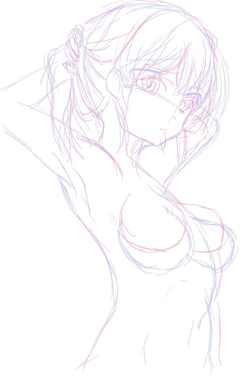 イラスト練習 21 8 7 模写 おとなの萌王 夏の濡れ透けカノジョより ウサコッツ パパのお絵描き修行