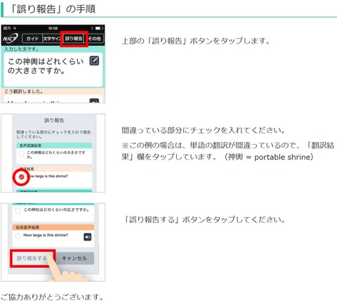 総務省が提供する　翻訳ソフト「VoiceTra」